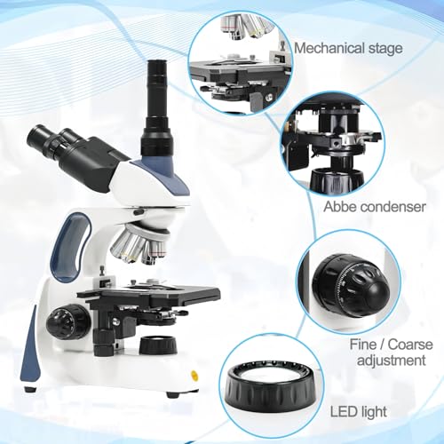 Image of Swift Infinity-Corrected Compound Trinocular Microscope SW400, 40X-2500X Magnification, Infinity Achromatic Objectives, Two-Layer Mechanical Stage, with Swiftcam 25 Megapixel Camera and Slides