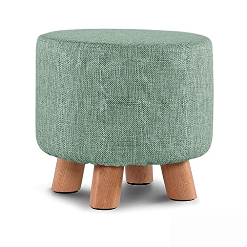 Reposapiés otomano acolchado con patas de madera para comodidad y apoyo en la sala de estar