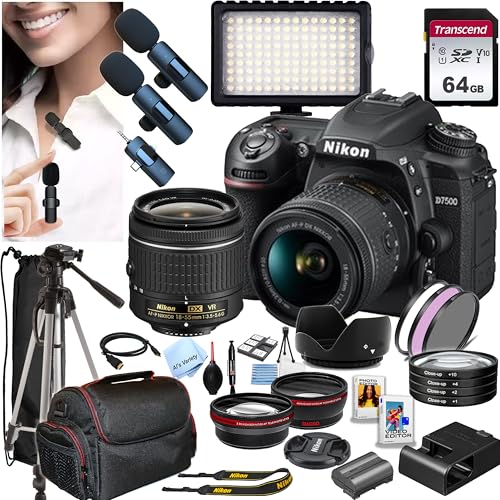 Cámara Nikon D7500 DSLR con lente 18-55mm y accesorios miniatura 1