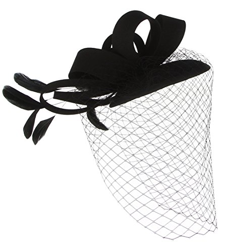 La vogue Muje Tocados de Pelo con Pluma Diadema Vintage para Fiesta Boda Negro