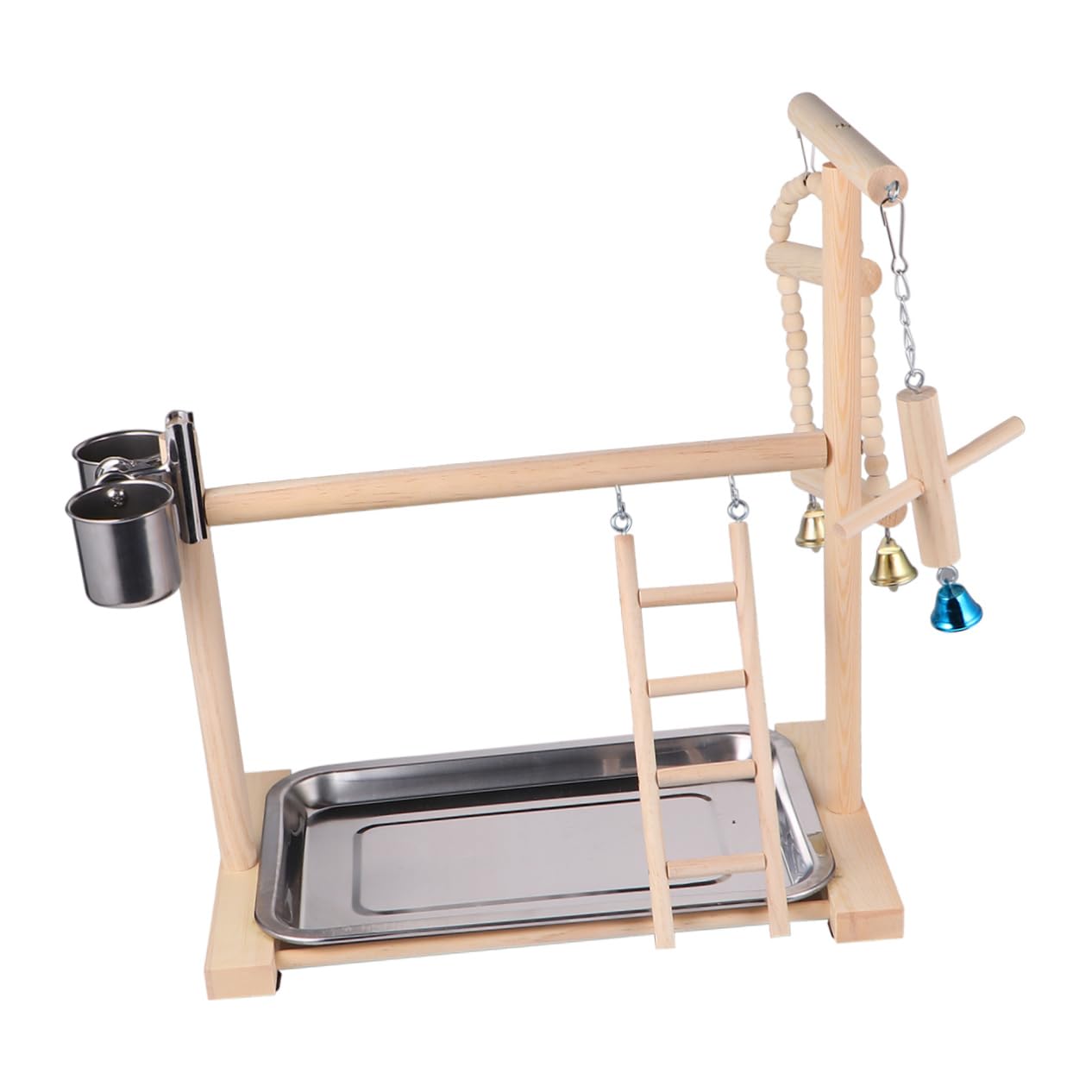 1pieza Columpio para Pájaros De Madera Juguete Colgante Divertido para Periquitos y Loros Estación De Creativa para Aves Pequeñas para Entretenimiento y Ejercicio Beige