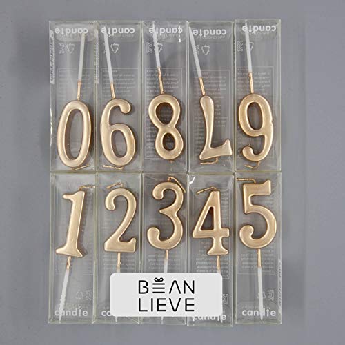 image for Beanlieve 10-Pieces Numeral Birthday Candles - Cake Numeric Candles Nu