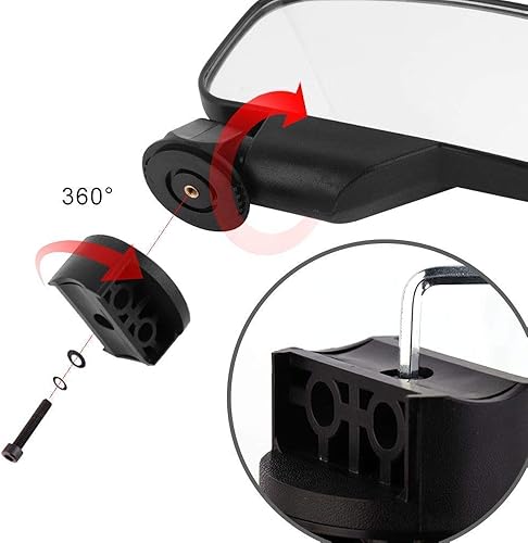 Miniatura 3 de ISSYAUTO - Juego de espejos UTV, espejo convexo transparente con vidrio templado inastillable y montaje de 1.5 a 2 pulgadas y espejos laterales