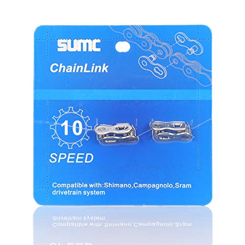 Inkesky 4 Pairs Re-usable Quick Link for Bike Chains - Compatible with Shimano/KMC/Campagnolo/SRAM (10-Speed (Silver))