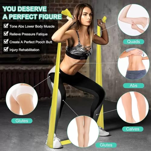 Image of Medgears Fitness Band for Beginner Light Exercise Band - 5 Feet Each (Yellow)