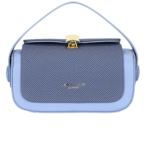 Lavsun Colorful Fabric Flap Crossbody Bag,Large Capacity PU Textured Crossbody Bags,Elegant Leather Top Handle Purses