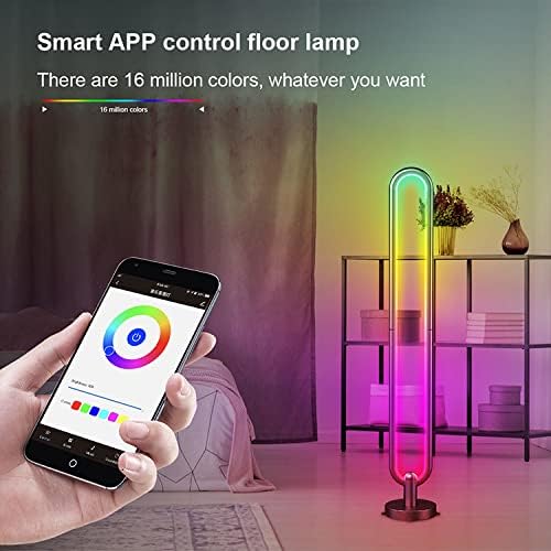 QJUZO QJUZO Led-vloerlamp, dimbaar, RGB met afstandsbediening en app-bediening, smart bluetooth kleurverandering, voor feest, woonkamer, slaapkamer photo 3