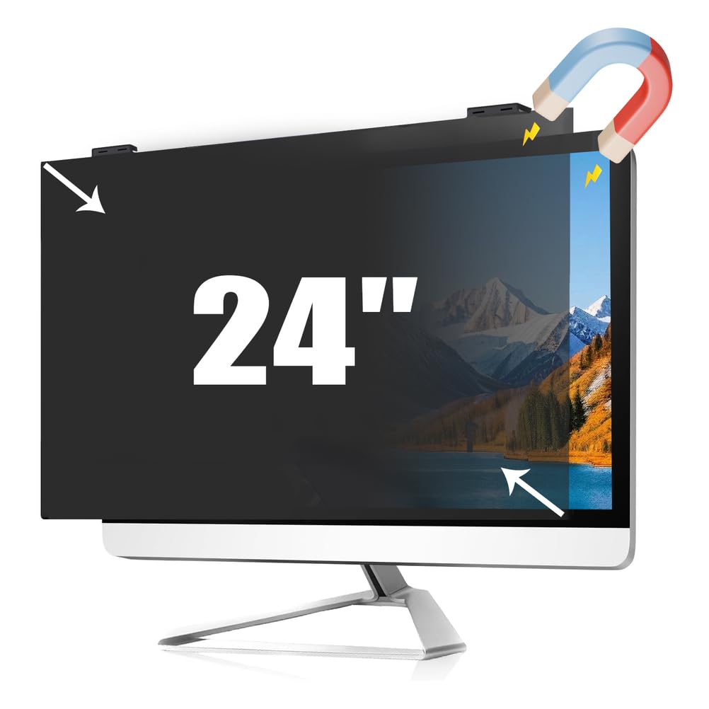Filtre anti-lumière bleue magnétique 24" pour soulager la fatigue