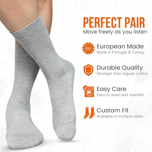Men Dress Socks Moisture-Wicking Cotton Blend, Soft & Breathable, Enhanced Elasticity, Office & Casual Use2
