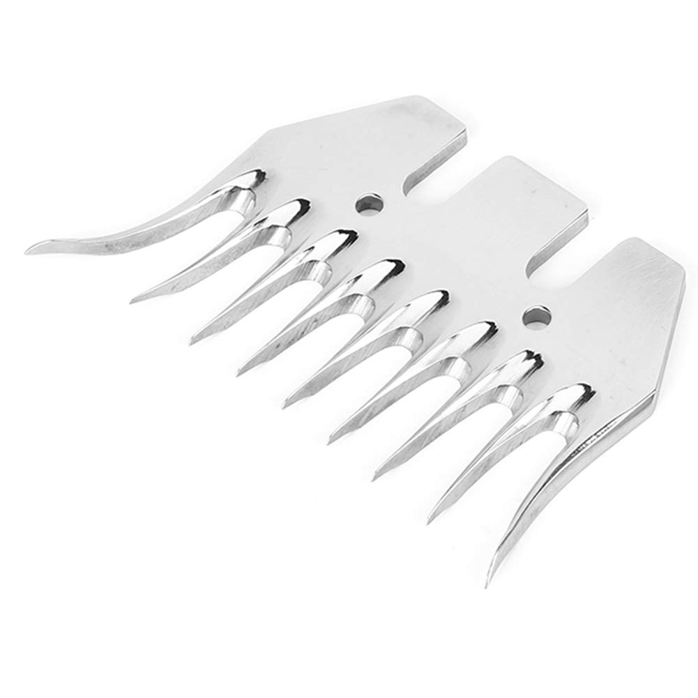 Lames Tondeuse À Moutons Acier Inoxydable, 9 Dents Lot 2 Pièces | Peigne De Rechange À Forme Courbée, Installation Facile, Adapté Moutons Chèvres Alpagas 9-Tooth Curved Blade + Swing Blade