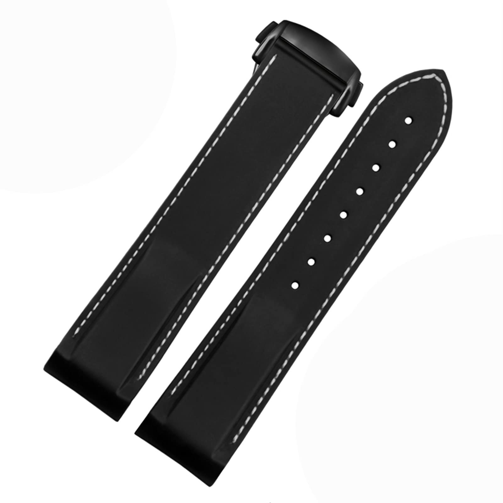JDIME Zakrzywione końcówki Gumowe gumowe silikonowe paski do zegarków Omega Seamaster 300 Speedmaster Strap 20mm 22mm Markowe opaski do nadzoru, Kolor: wielokolorowy, 20mm