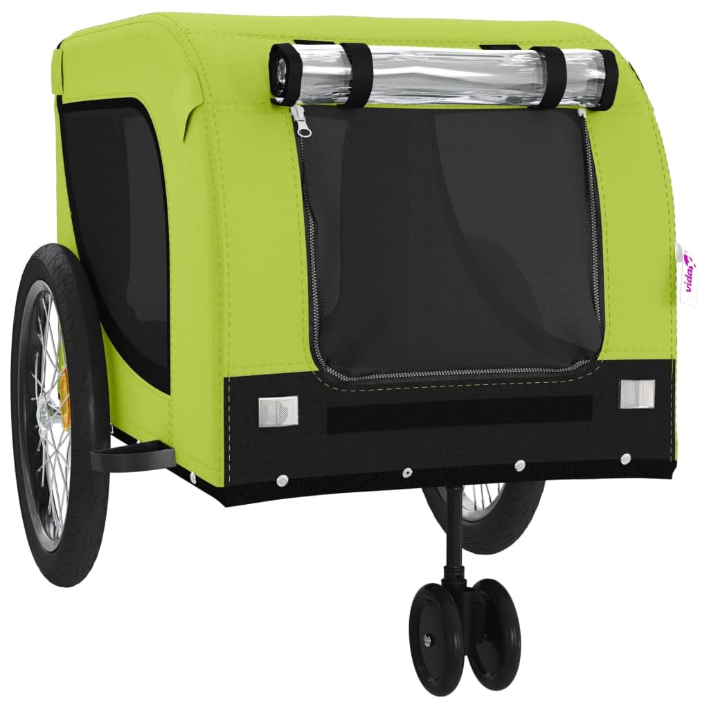 ZEYUAN Rimorchio da Bici per Animali Verde e Nero Oxford e Ferro,Articoli per Animali,Animali Domestici - Articoli,Passeggini per Animali Domestici(SPU:94032)