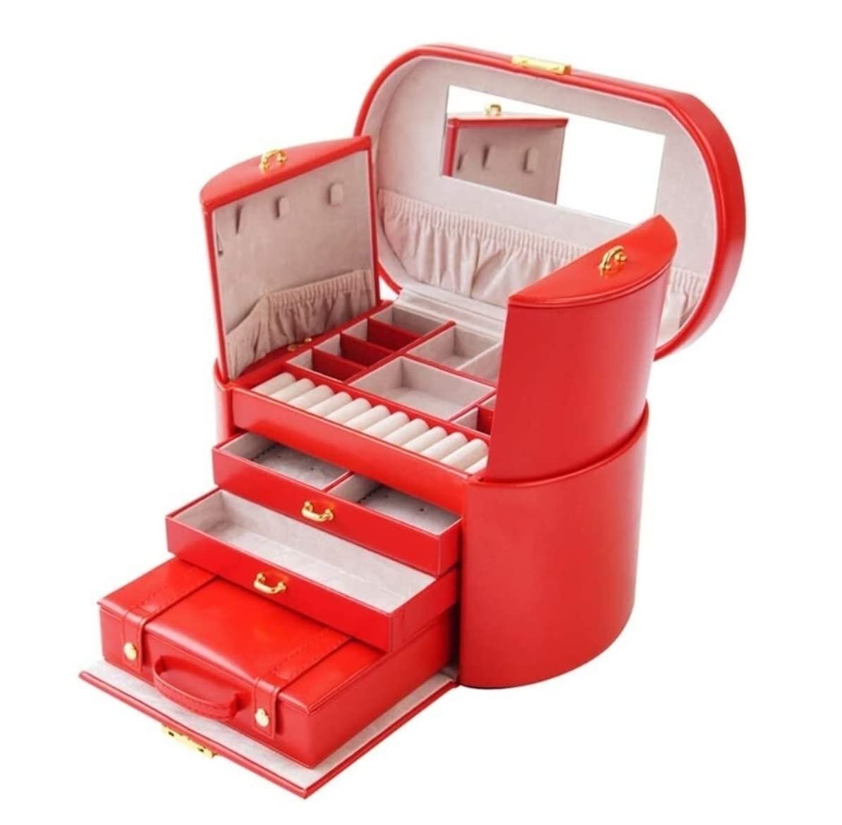 Jewelry Case Jewelry Box Jewelry Organizer Jewellery Box Mirror Jewelry Box Large Capacity Wedding Jewelry Storage Organize Travel