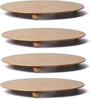 Vista 11 de Satvik - 4 portavelas de metal de 4.5 pulgadas, portavelas de hierro decorativo negro para velas de cera, pedestal, velas de té, soporte para velas