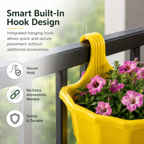 Image of Amazon Brand - Umi Hanging Planter Pots for Railing Pack of 20