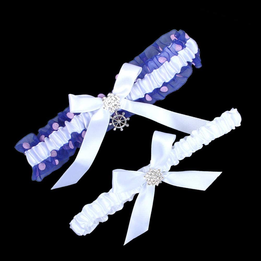Regali di Nozze per la Sposa Giarrettiera, Accessori da Sposa da Sposa Decorazione Gamba Passante per Le Gambe Cintura in Pizzo Elasticizzato Giarrettiera-Bianco 5pcs_L, Pretty Little Gifts