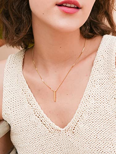 S.leaf Layered Necklace For Women Sterling Silver Dainty Gold Necklaces For Women Pendant Necklace Bar Disc Y Necklace Layering Necklaces For Women #TOP3