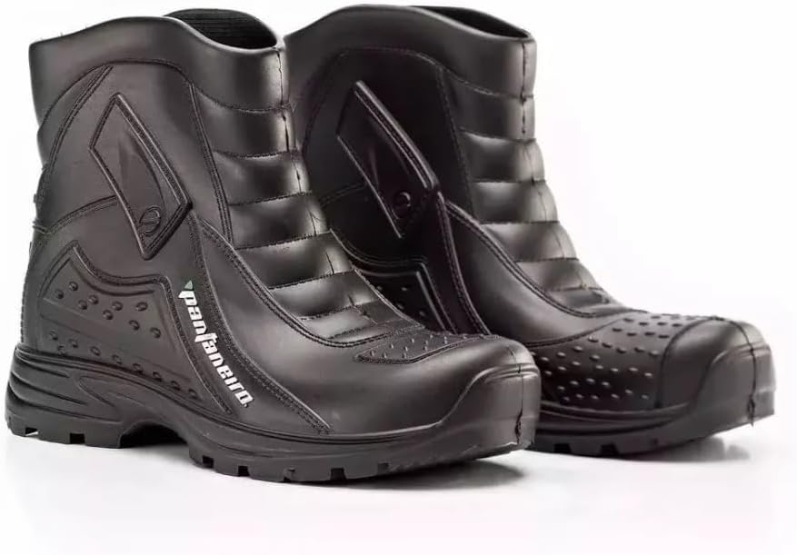 Bota Borracha Galocha Polaina PVC Chuva Cano Curto Impermeável Preta Pantaneiro Moto Motoboy Motocilcista