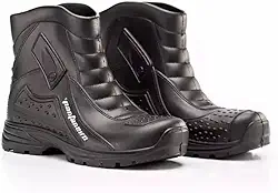 Bota Borracha Galocha Polaina PVC Chuva Cano Curto Impermeável Preta Pantaneiro Moto Motoboy Motocilcista