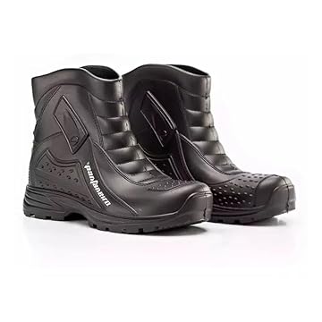 Bota Borracha Galocha Polaina PVC Chuva Cano Curto Impermeável Preta Pantaneiro Moto Motoboy Motocilcista