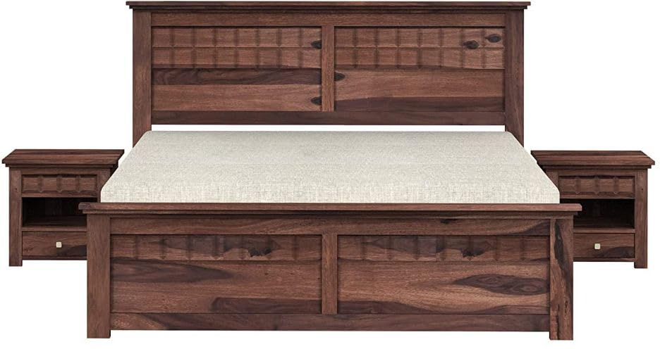 Image of Bed Solid Sheesham Wood for Your Bedroom Delivery Condition-DIY(Do-It-Yourself) Solid Wood King Box Bed (Finish Color - Natural Finish, Delivery Condition - DIY(Do-It-Yourself))