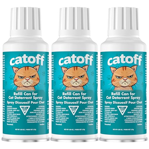 CatOFF Pack of 3 Refill Compatible with SSSCAT Indoor Cat Deterrent Spray System Made in USA 3.89 oz / 115 ml