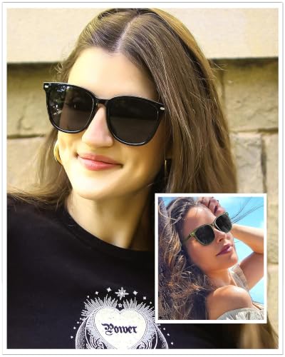 Image of 2 Packs Sunglasses for Women Polarized UV400 Protection Lens Big Frame Fashion Glasses Trendy Stylish Shade