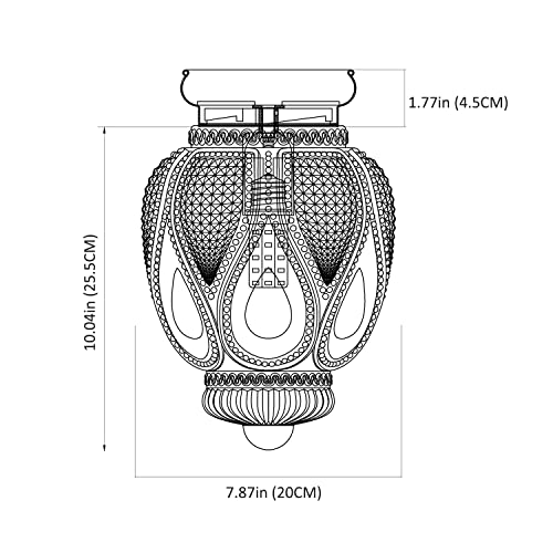 Dsmjfu Farmhouse Glass Semi Flush Mount Ceiling Light Fixtures, Brass Gold Vintage Kitchen Light Fixture, Ceiling Lamp For Bedroom Entryway Bathroom Hallway Entryway #TOP4