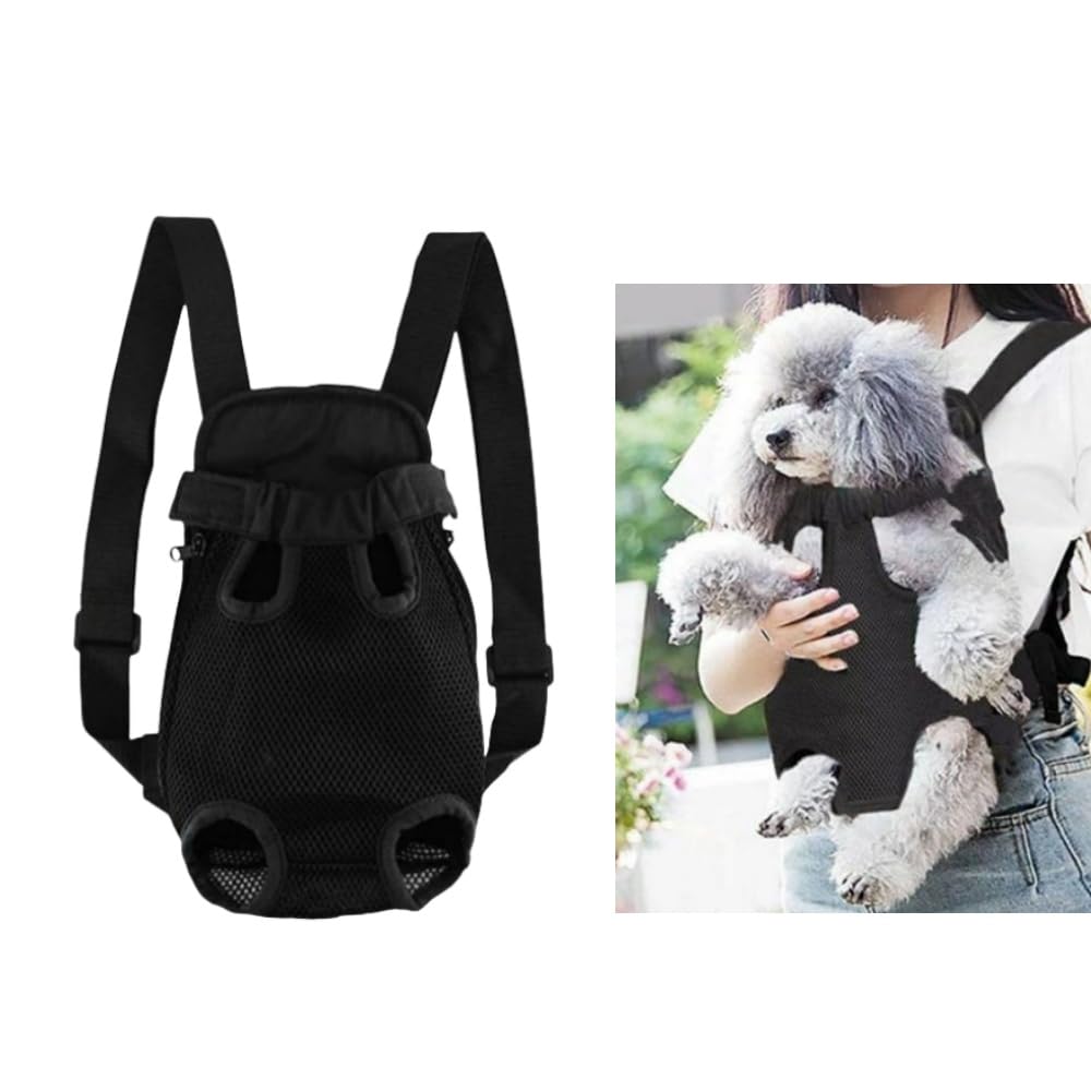 WUZIA Pet Carrier Backpack, Black Mesh with Adjustable Straps for Small Dogs and Cats Hiking Camping Travel Outdoor - Image 4