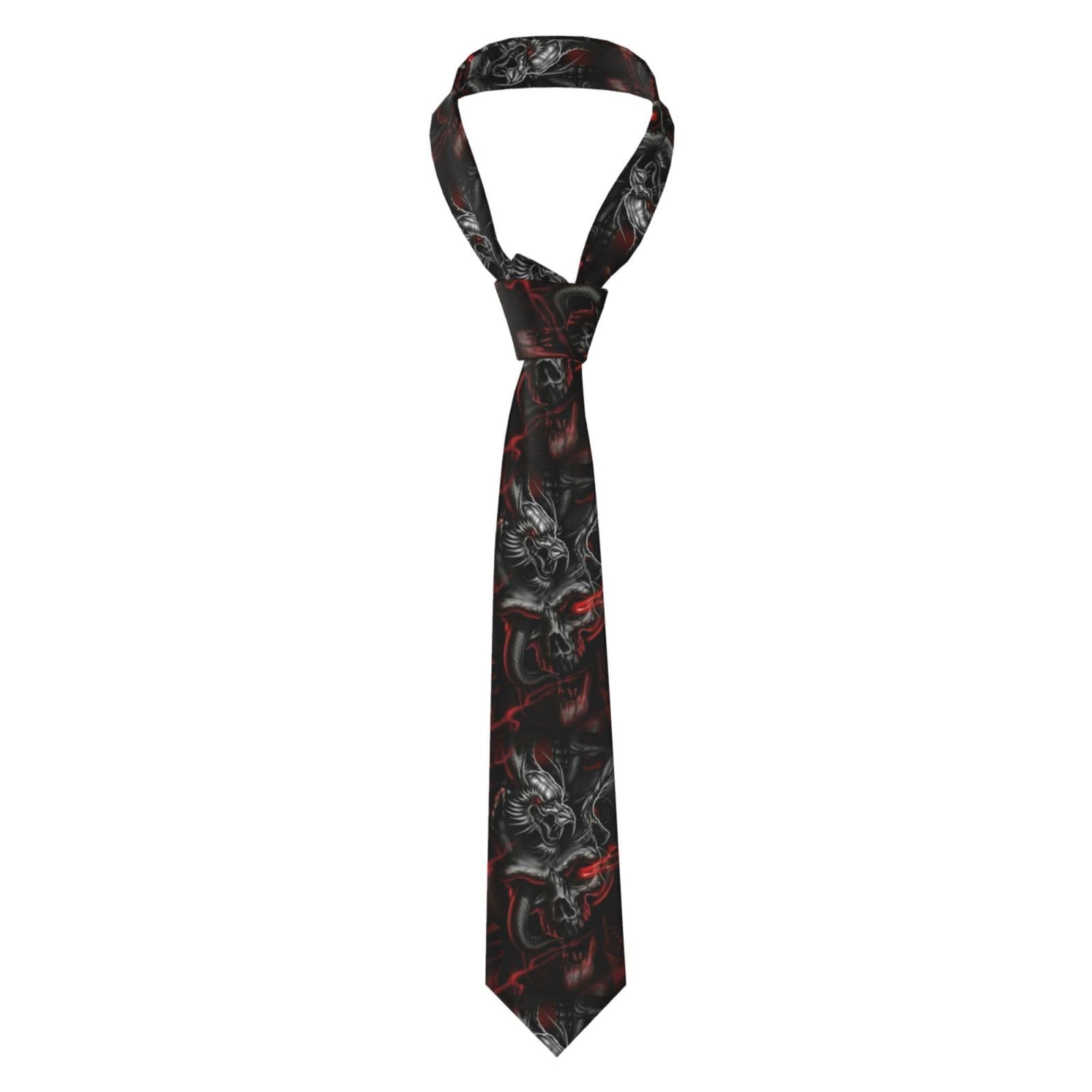 Hceaatb Men'S Ties Skeleton Horror Warcraft Bow Necktie Unisex Satin Printed Thin Ties For Business, Weddings, Proms, Parties, Graduation