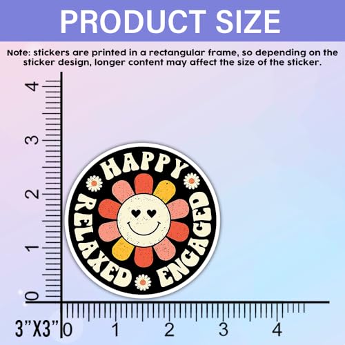 Image of SODAVA (Set of 3) Happy Relaxed Engaged ABA BCBA Behavioral Health Technician Stickers SPED Sticker Special Needs Awareness Sticker Technician Behavior Analysis Therapy Disability Sticker