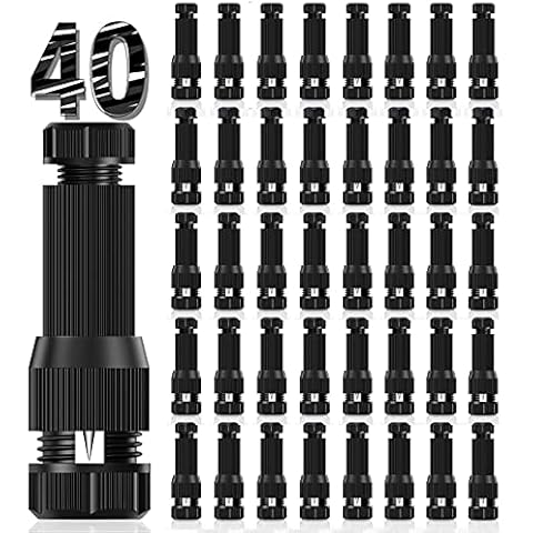 iCreating 40 Pack Low Voltage Wire Connector Landscape Lighting Connectors Waterproof Low Voltage Connectors 12-20 Gauge Low Voltage Wire Connectors for Landscape Lighting Path Light Cover