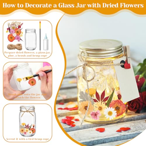Image of Dried Pressed Flowers for Resin, Real Pressed Flowers Dry Leaves Bulk Natural Herbs Kit for Scrapbooking DIY Art Crafts Epoxy Resin Jewelry Mold Candle Soap Making Nails Decor (Boho Pressed Flowers)