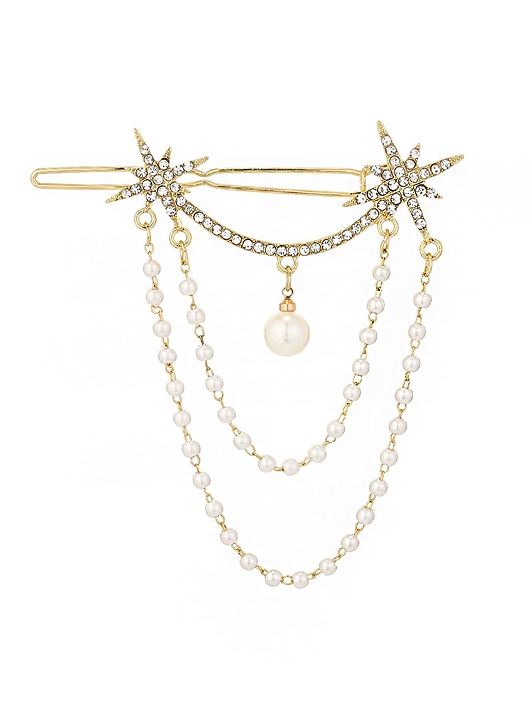 Yellow Chimes Hair Clips for Women Girls Hair Accessories for Women Pearl Hair Clip Crystal Hair Pin for Women Golden Silver Hair Pins for Women and Girls Gift For Women & Girls (Pearl Hair Pin) (B0B5T4HF37) Amazon Price History, Amazon Price Tracker