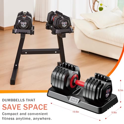 Image of Adjustable Dumbbell Set, 10-in-1 25LB /50LB /90LB Ajustable Dumbbells with Safe Locking System, Enclosed Storage Tray, 1 Sec Fast Adjustment, Comfortable Non-Slip Textured Grip, Suitable for Home Gym Workouts Men and Women