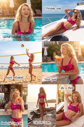 Image of Beautikini Period Swimwear for Teens Two Piece Leakproof Menstrual Bikini Swimsuit Sporty Bathing Suits for Girls Women