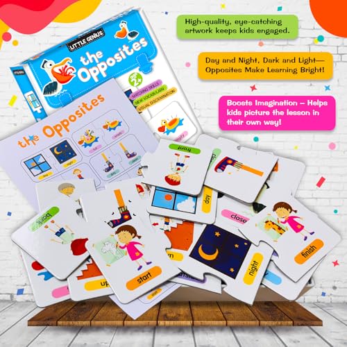Image of The Opposite 24 Puzzle Game Box Set for Kids - Early Learning Activity with Matching Skills, Colorful Fun Illustrations for Kids, Toddlers - Ages 2+ Years