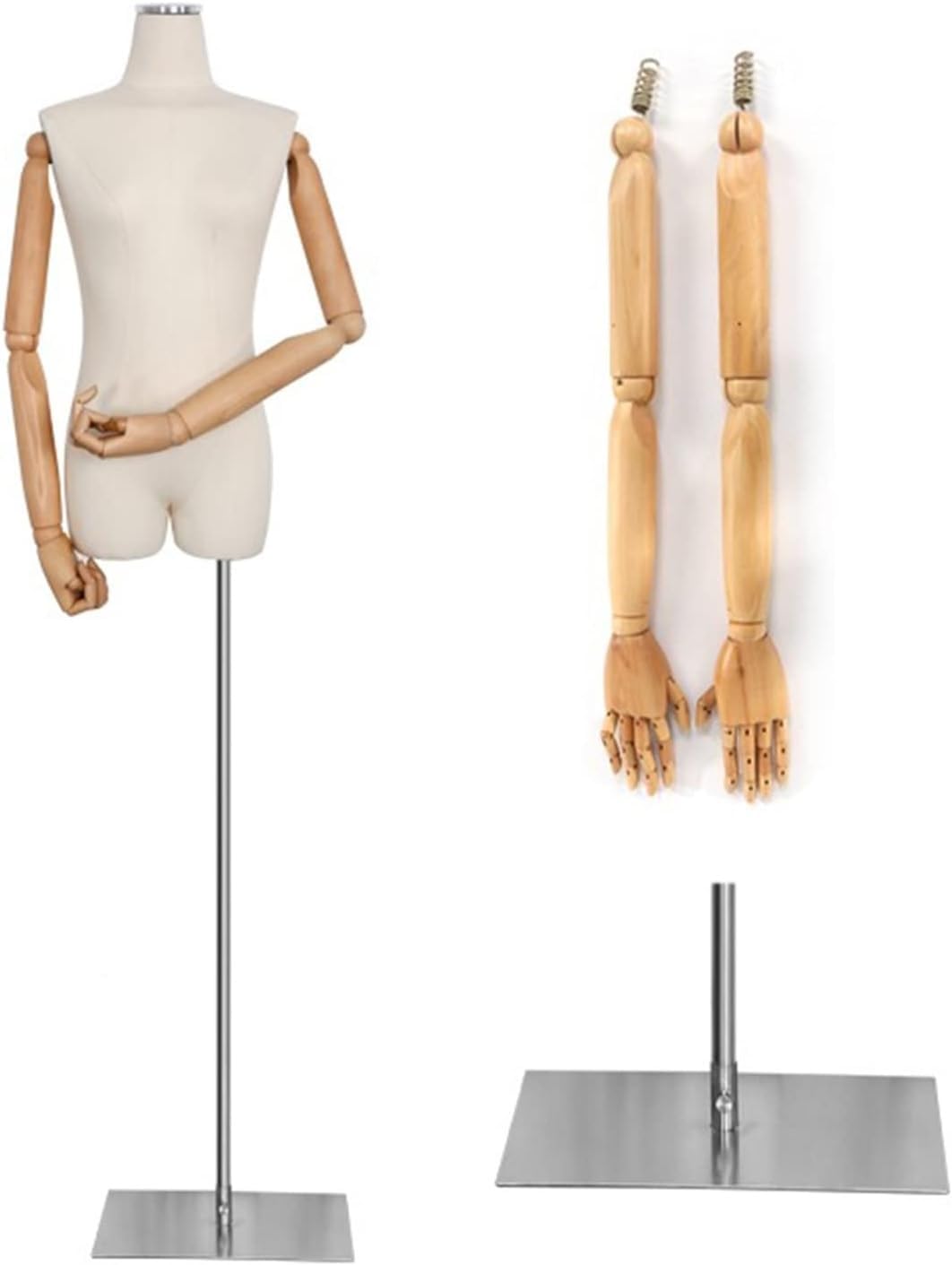 CONGRUI Female Dress Form, Adjustable Height Woman Mannequin Torso for Shop Clothing Jewelry Display