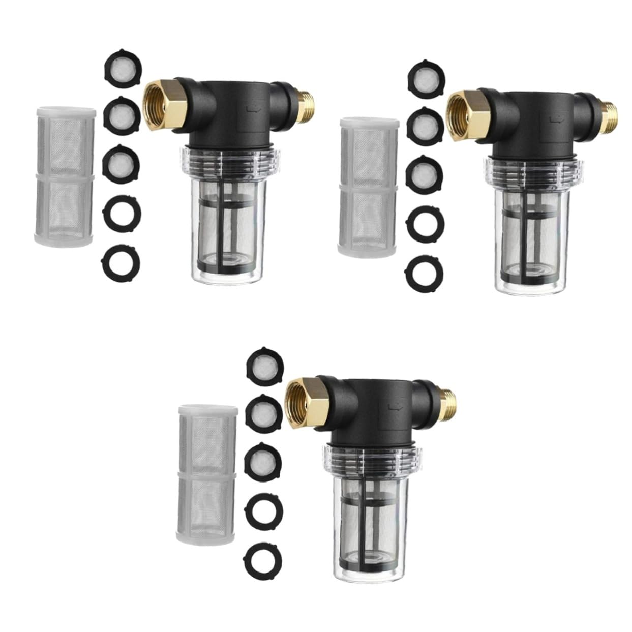 INOOMP 3ensembles Filtre De Rotatif pour Évier Purificateur Eau avec Préfiltre pour Éliminer Boue Et Impuretés Installation Facile