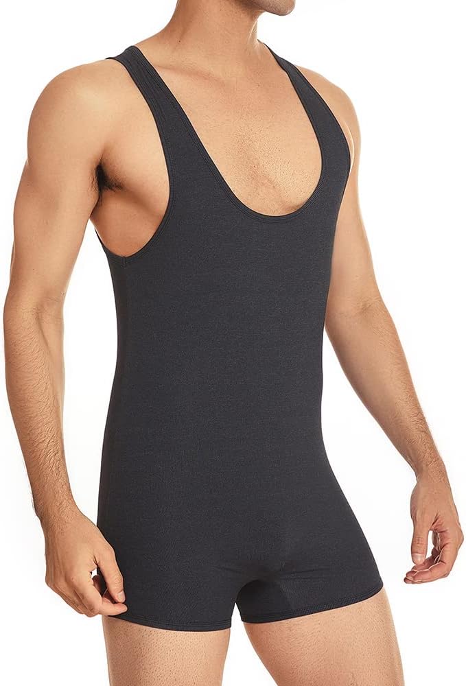 Men Bodysuits Slip Fitness Shapewear Underwear Athletic Supporters Wrestling Singlet Leotard - Image 2