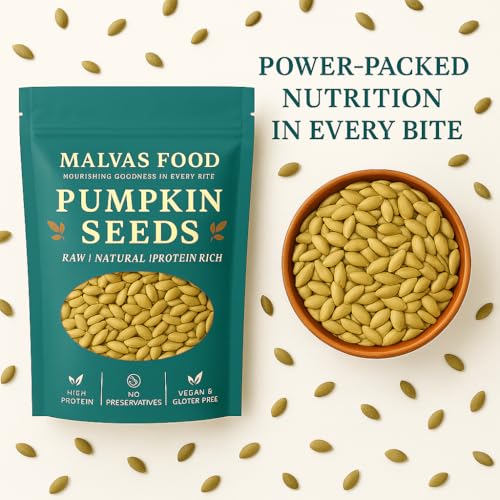 Image of Malvas Food Pumpkin Seeds 200 g (Pack of 4) | 100% Natural Seeds for Eating | Healthy Snack for Weight Management | Protein - Rich Superfood Healthy Snacks Diet Food | Raw & Premium Pumpkin Seed