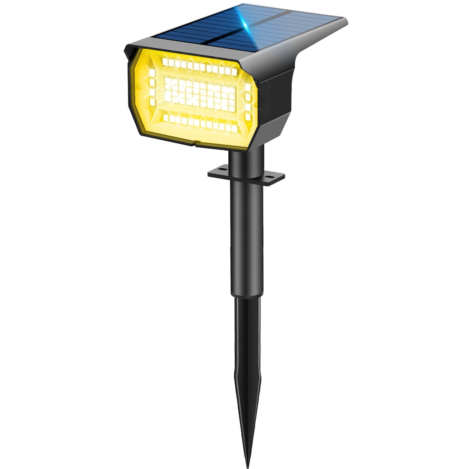 LOTMOS Faretti Solari da Esterno, 72 LED Lampade da Giardino 3 Modalità IP67 Impermeabile Luce per Cortile, Patio, Vialetto, Alberi