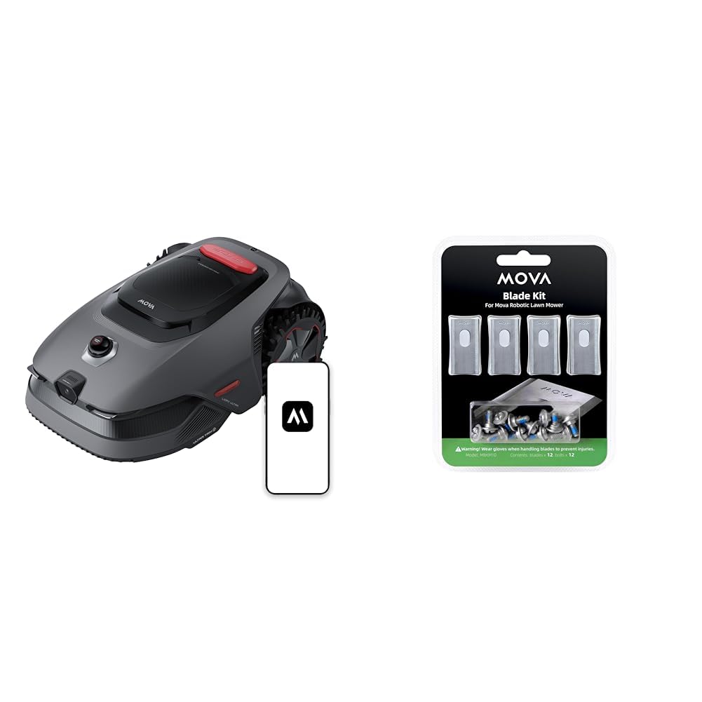 Kit robot tagliaerba perimetrale senza fili MOVA LiDAX Ultra 800, superficie consigliata 800 m², mappatura automatica senza RTK con LiDAR 3D a 360° e visione AI, percorso a U efficace.