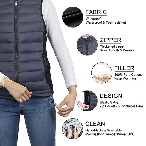 Loowoko Heated Vest for Women with Battery Pack Included, Rechargeable Heated Jacket Coat Electric Heating Vests for Winter3