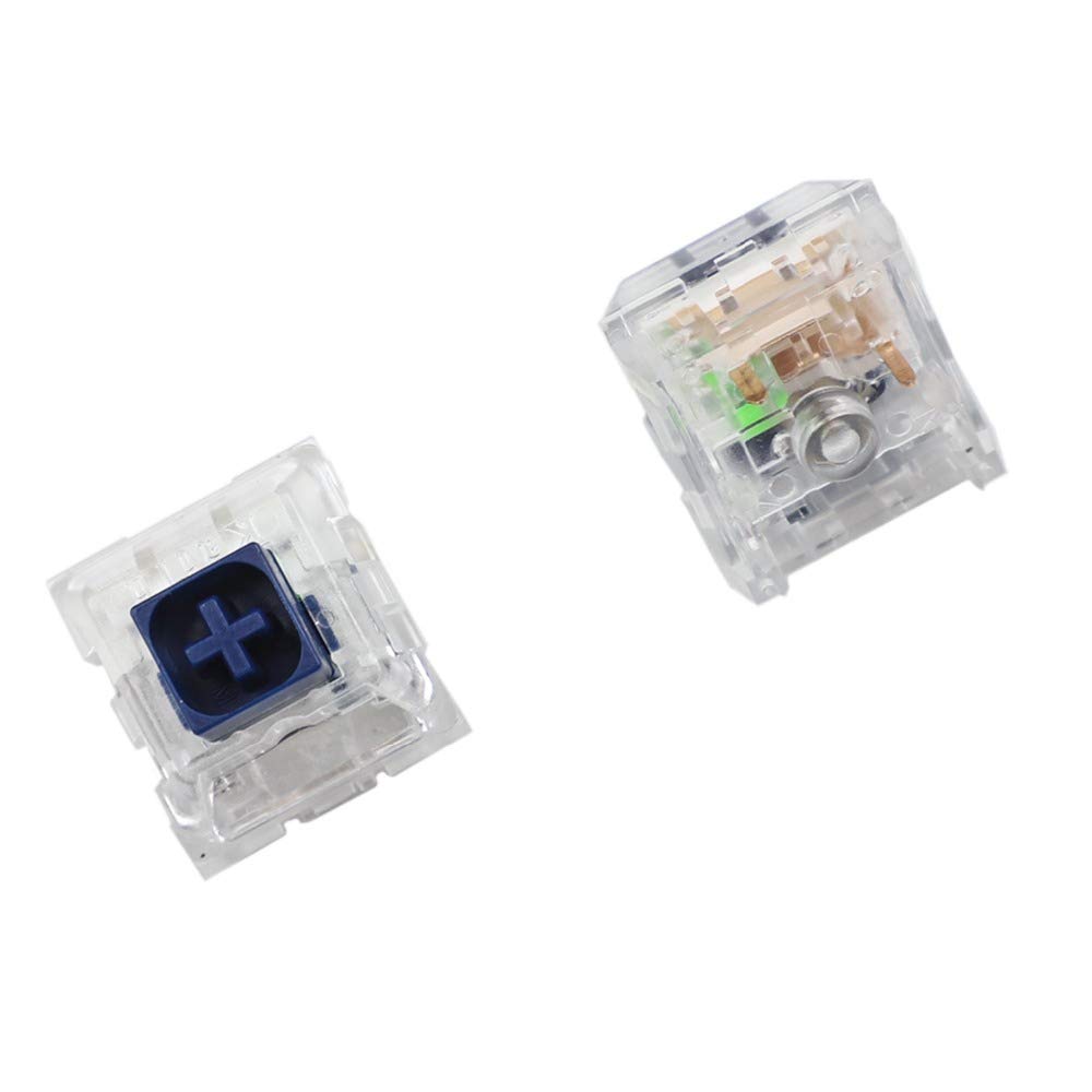 Wholesales Kailh Crystal Box Royal Navy Jade Pink Heavy Box 5 pin Switches IP56 Water-Proof Compatible Cherry MX Switches (110 pcs, Crystal Navy)