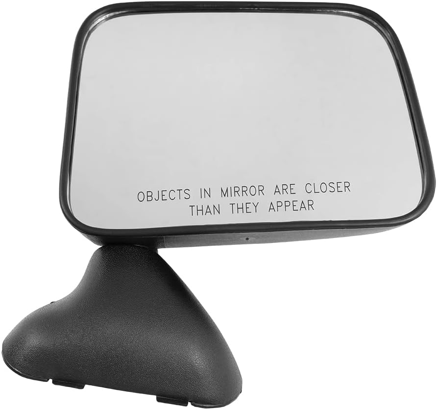 Brock Replacement Passengers Manual Side View Door Skin Mounted Textured Mirror Compatible with Pickup Truck with vent window 87910-89143