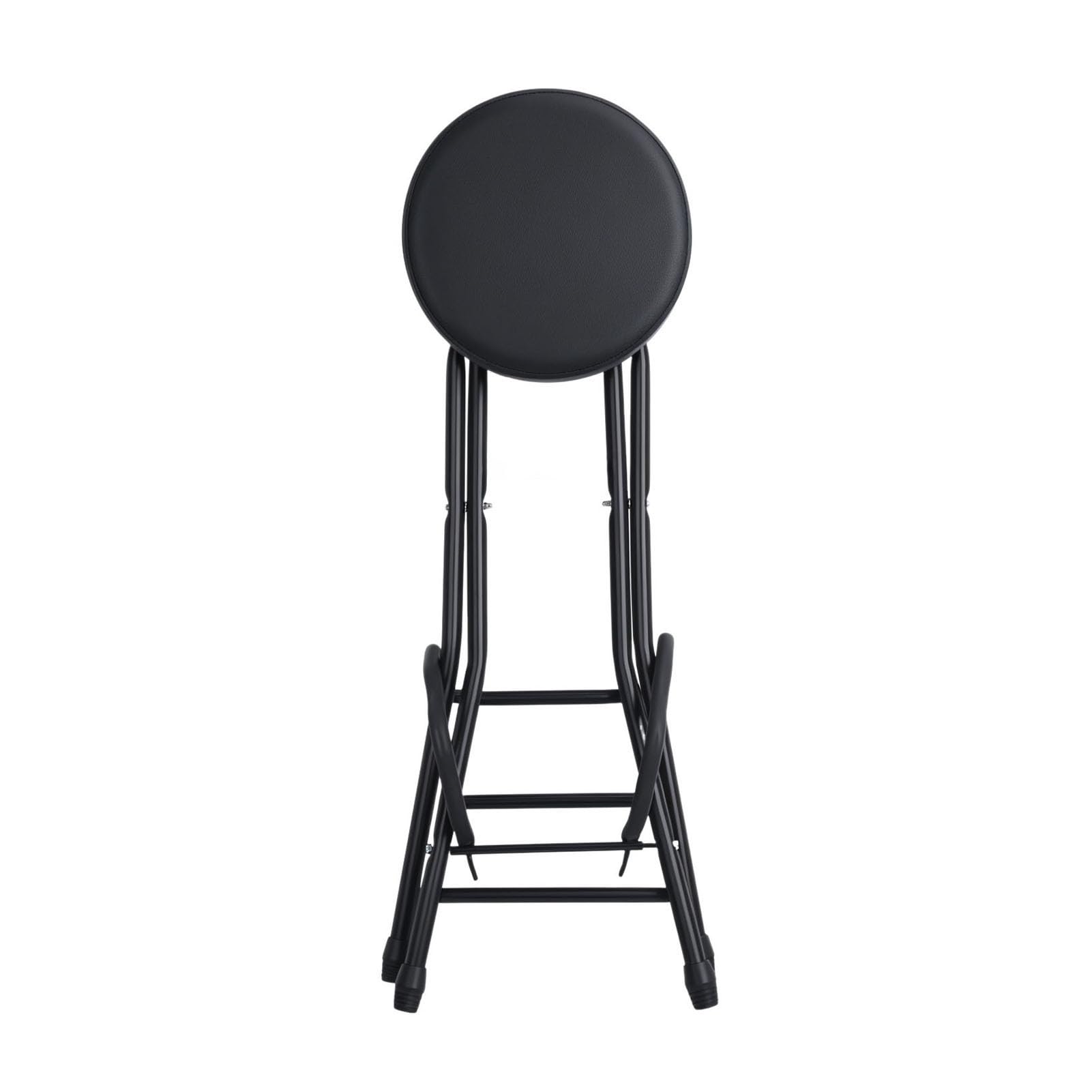 Tabouret de Guitare avec Siège Rembourré, Tabouret de Musicien Pliable avec Siège Rembourré, Repose-Pieds, Crochet Rétractable, pour Guitare Basse Électrique Acoustique Noir