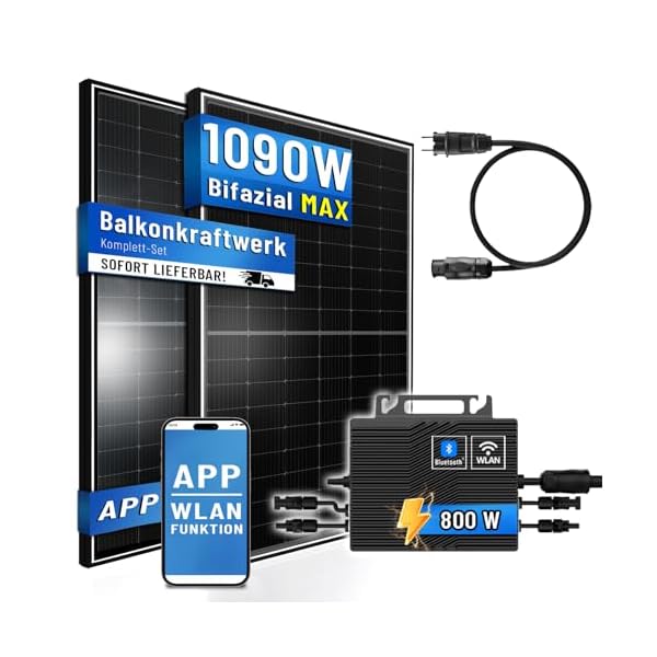 PIANETA Balkonkraftwerk 870W/800W Solaranlage mit 800W ECOFLOW Micro Wechselrichter WiFi Bluetooth, upgradebar drosselbar, 2x435W Marken Solarmodule von TW Solar – Bild 6