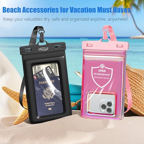 AiRunTech Waterproof Phone Pouch,Double Seal Floating Phone Case for Swimming Kayak Paddle Board,Protector iPhone 17 16 15 14 13, River Lake Canoe Boating Beach Accessories(Iridescent Pink+Black) - Image 6