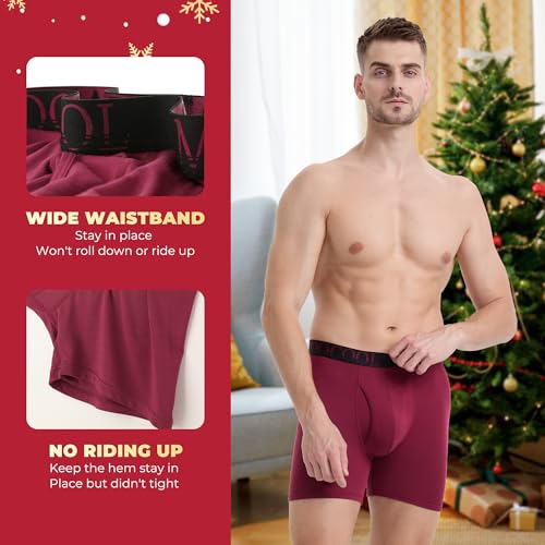 BAMBOO COOL Men's Ultra ComfortSoft Underwear, Moisture Wicking & Breathable No Ride Up Boxer Briefs with Fly, Multipack